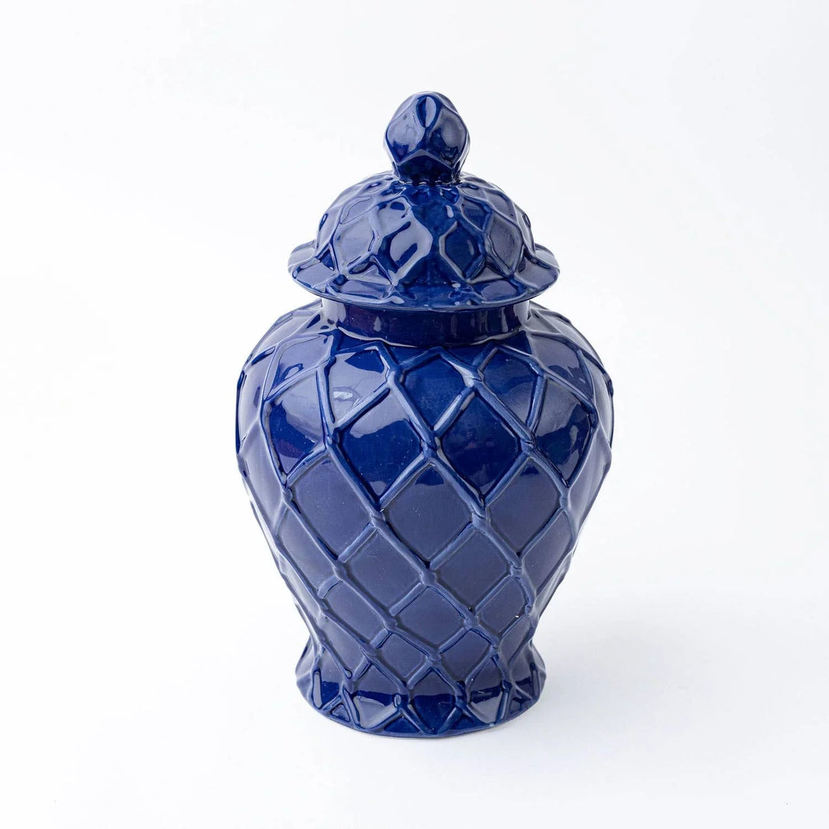 8 Oak Lane Navy Textured Ginger Jar - Large
