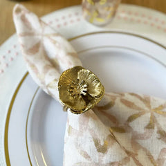 Bodrum Poppy Flower Gold Napkin Ring