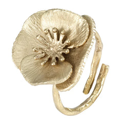 Bodrum Poppy Flower Gold Napkin Ring