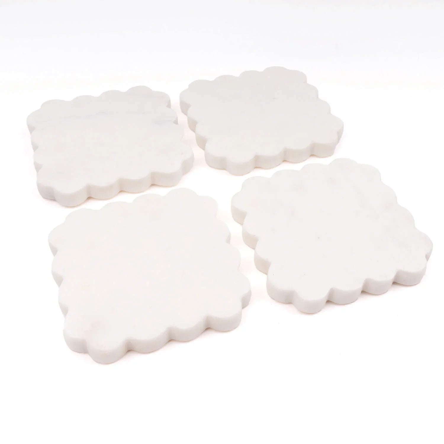 8 Oak Lane Scalloped Marble Coaster Set of 4