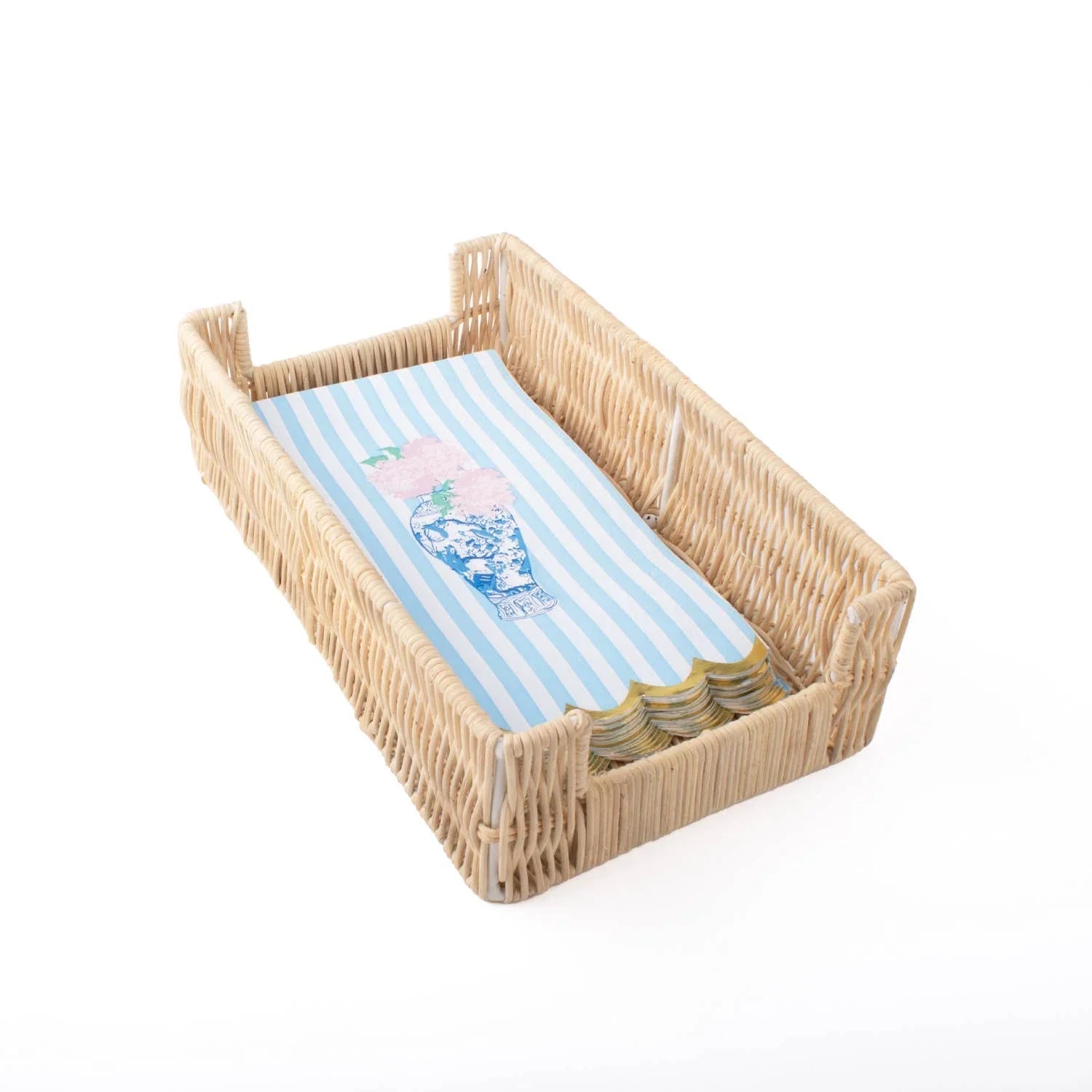 8 Oak Lane Natural Rattan Guest Towel Tray