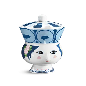 Bjørn Wiinblad Dora Bowl, Blue, Ø: 3.7"
