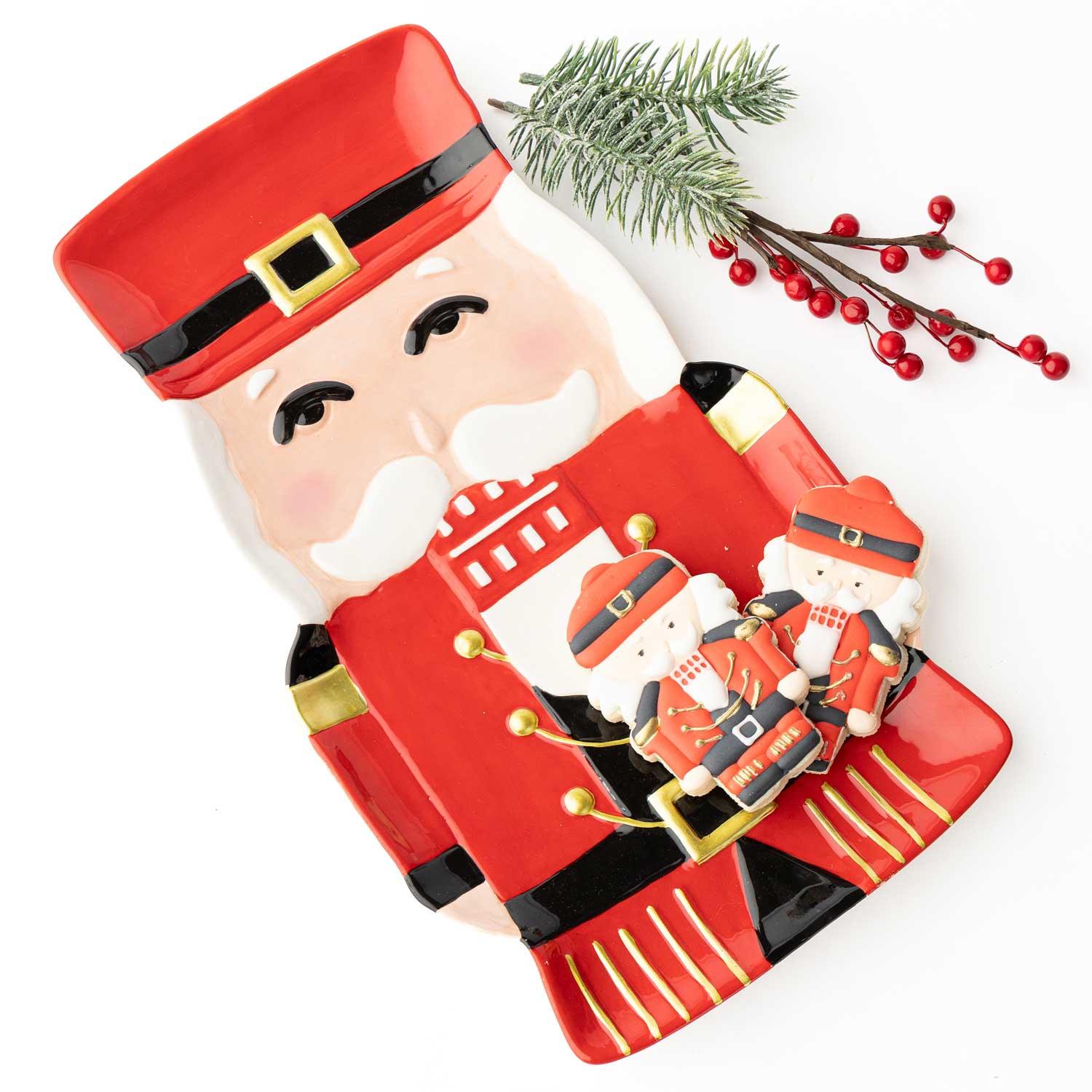 8 Oak Lane Red Nutcracker Platter