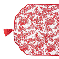 8 Oak Lane Nutcracker Toile Reversible Tassel Table Runner