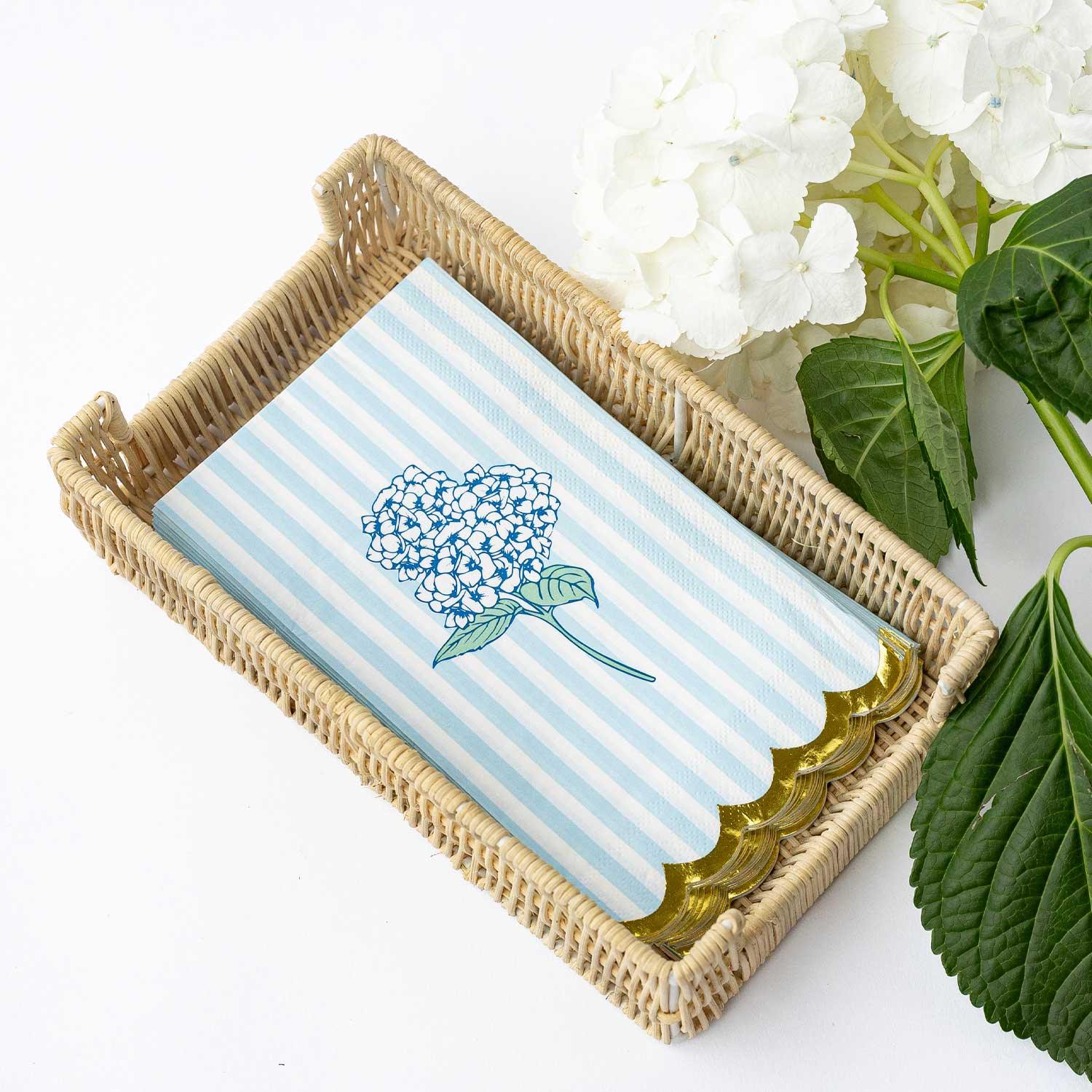 8 Oak Lane Hydrangea Stem Paper Guest Towel