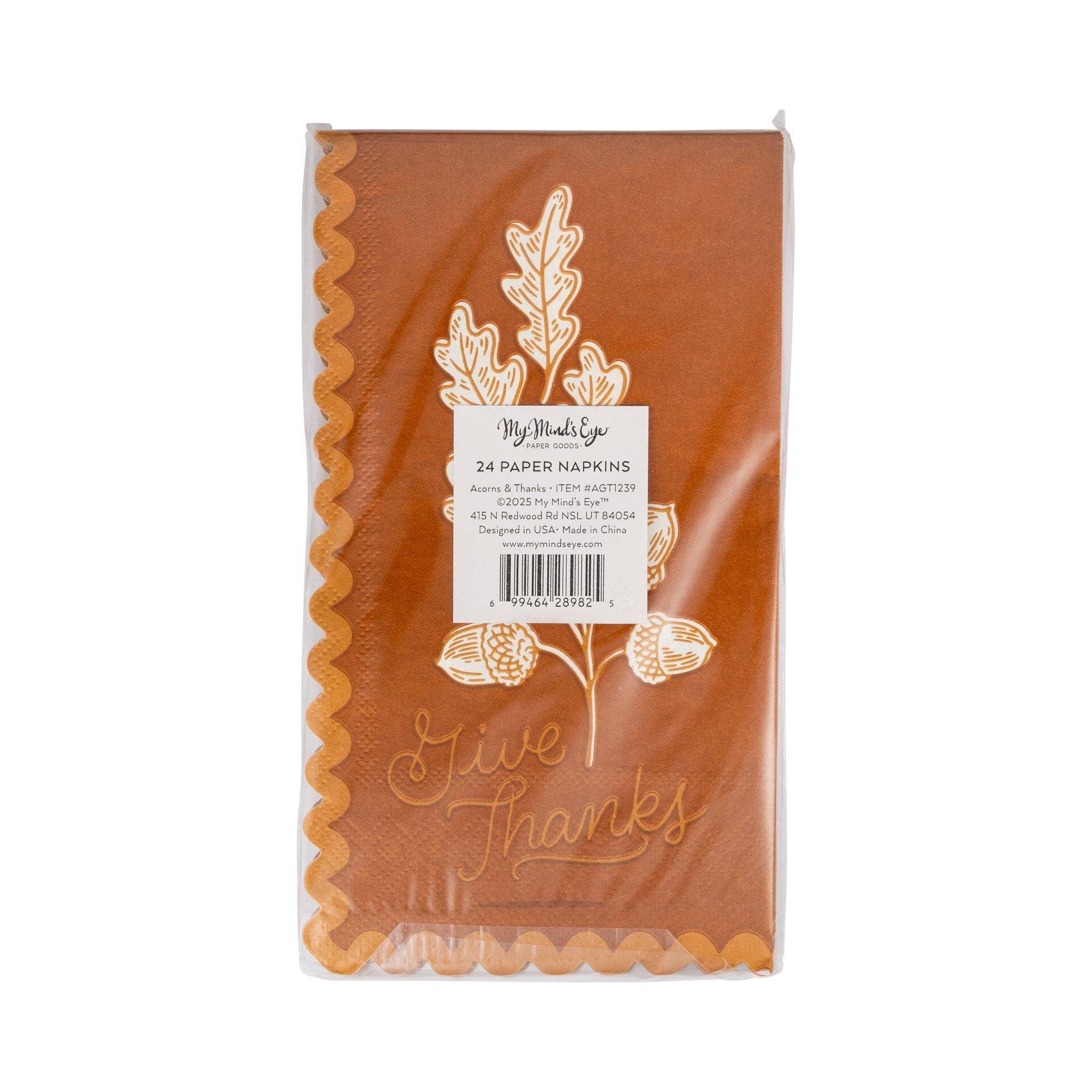 Acorns Give Thanks Dinner Napkin