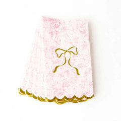 8 Oak Lane Pink Bow Toile Paper Guest Towel Packs