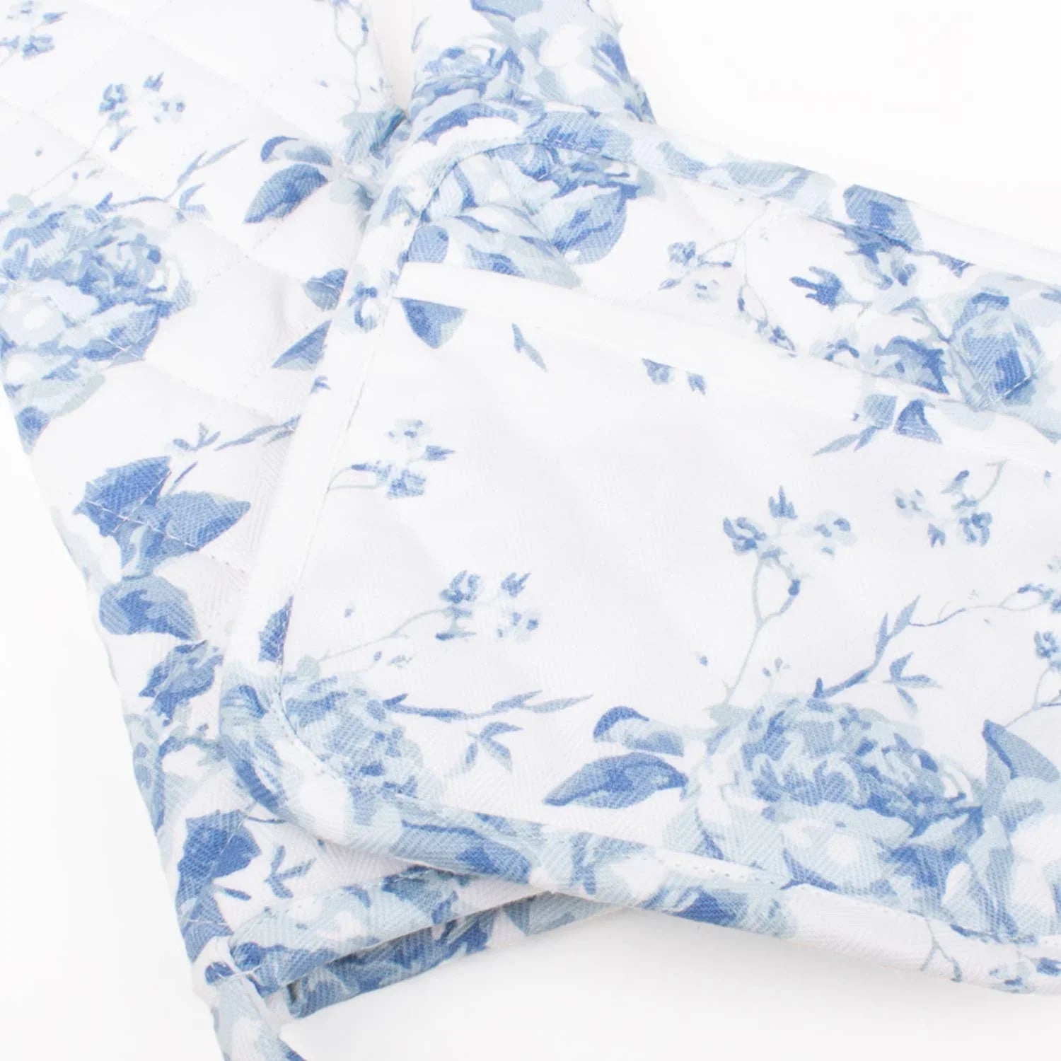 8 Oak Lane Blue Rose Oven Mitt Set
