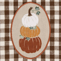 Autumn Pumpkin Stack Embellished Dishtowel