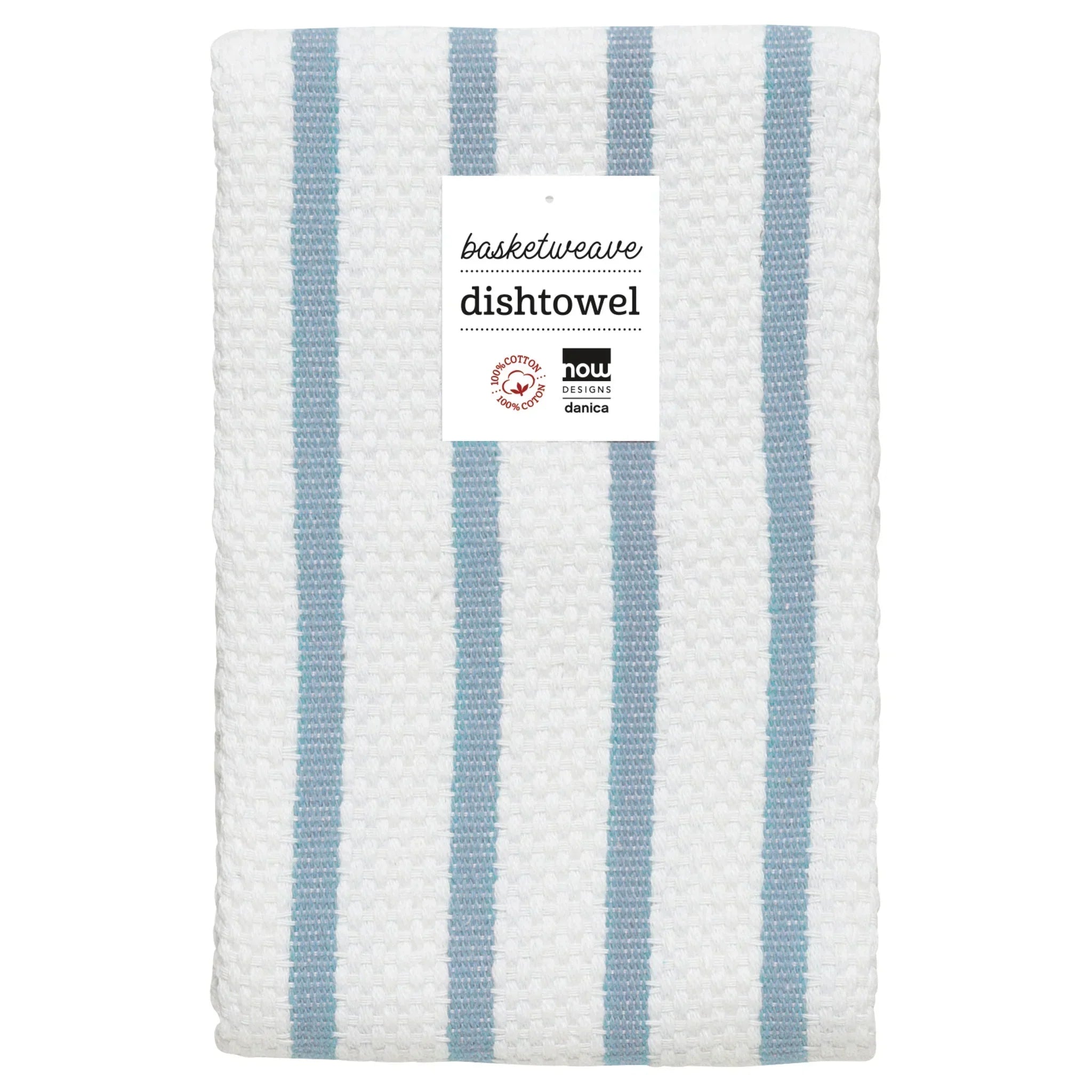 Basketweave Slate Blue Dishtowel