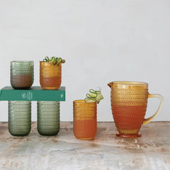 12 oz. Drinking Glass with Raised Dots, Green