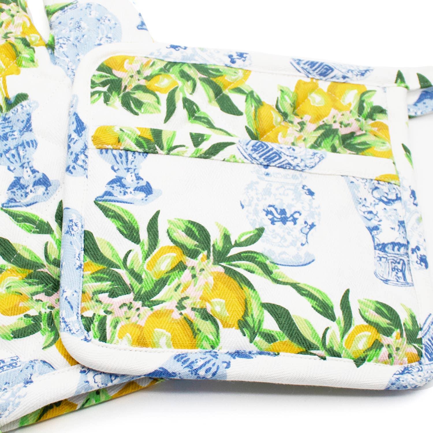 8 Oak Lane Lemon Ginger Oven Mitt Set
