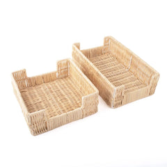 8 Oak Lane Natural Rattan Guest Towel Tray
