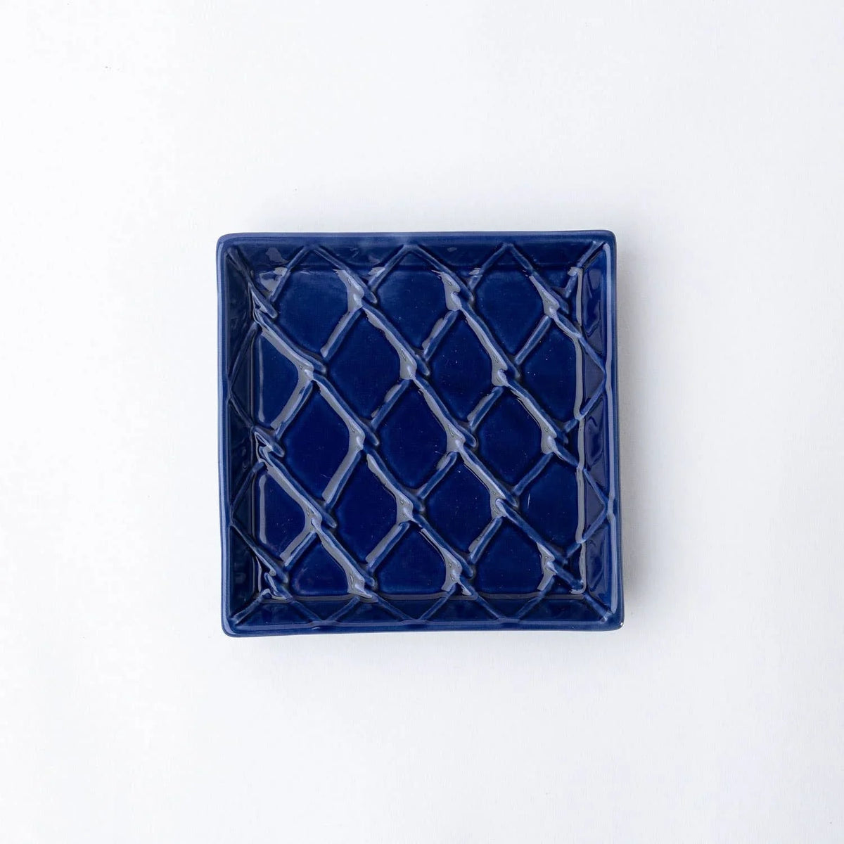 8 Oak Lane Navy Textured Beverage Napkin Tray