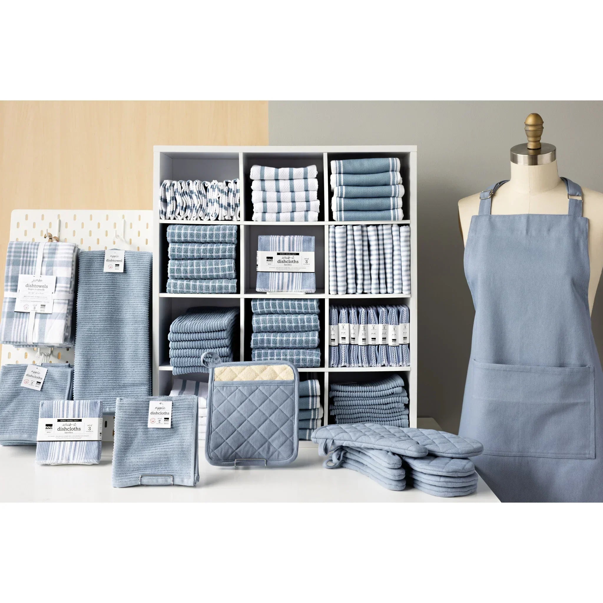 Basketweave Slate Blue Dishtowel
