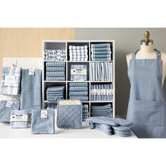 Basketweave Slate Blue Dishtowel