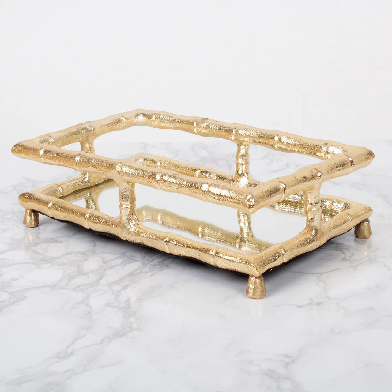 8 Oak Lane Gold Bamboo Guest Towel Tray