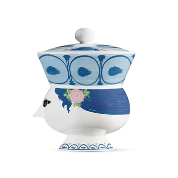 Bjørn Wiinblad Dora Bowl, Blue, Ø: 3.7"