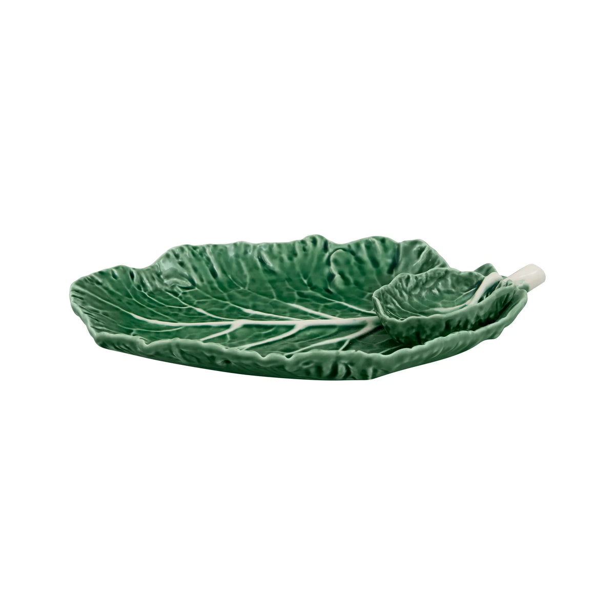Bordallo Pinheiro Cabbage Leaf with Small Bowl 11"
